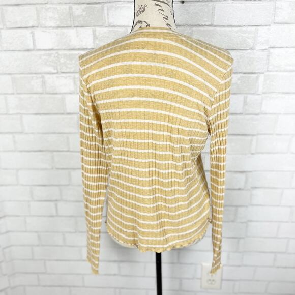 American Eagle Striped Ribbed Long Tee in Size Large - Picture 4 of 9